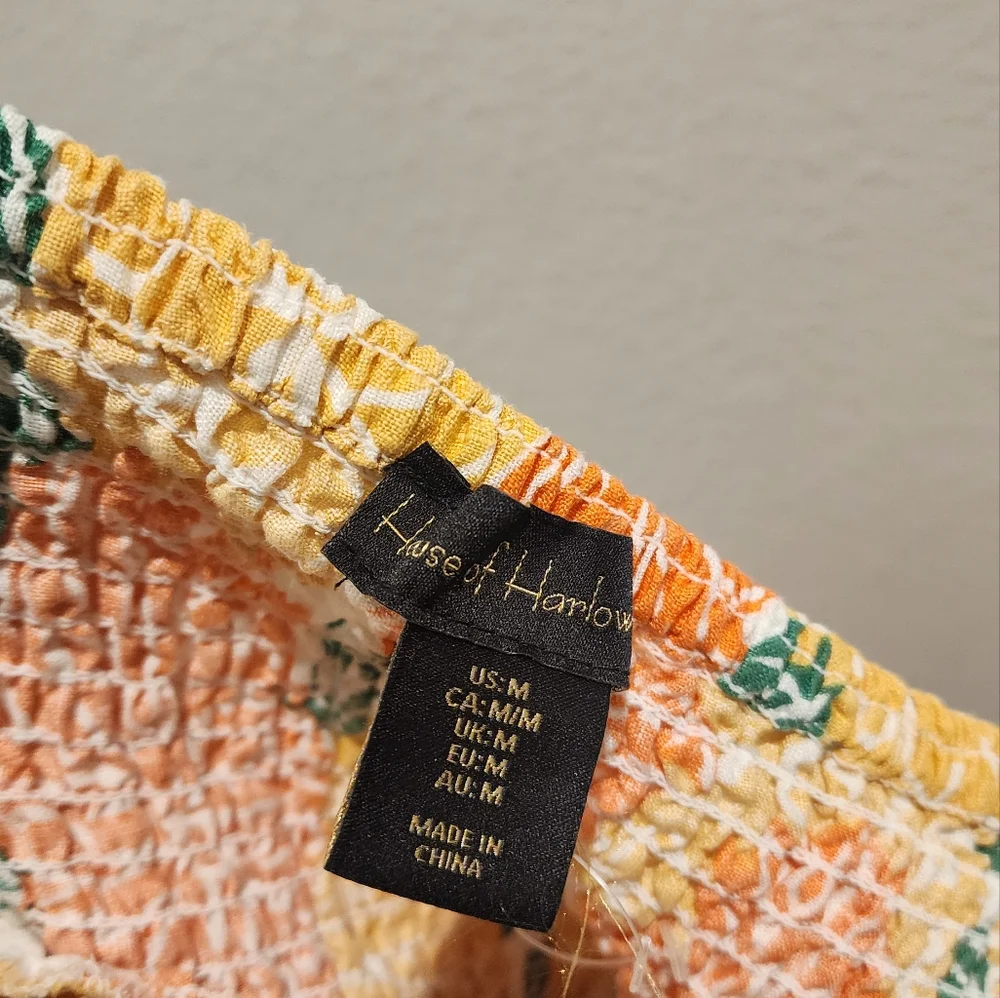 House of Harlow 1960 Floral Orange and Green Dress - Picture 6 of 6